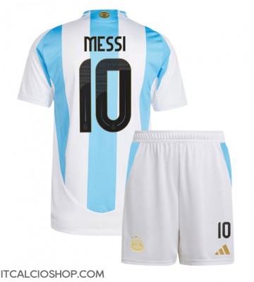Argentina Lionel Messi #10 Prima Maglia Bambino Copa America 2024 Manica Corta (+ Pantaloni corti)